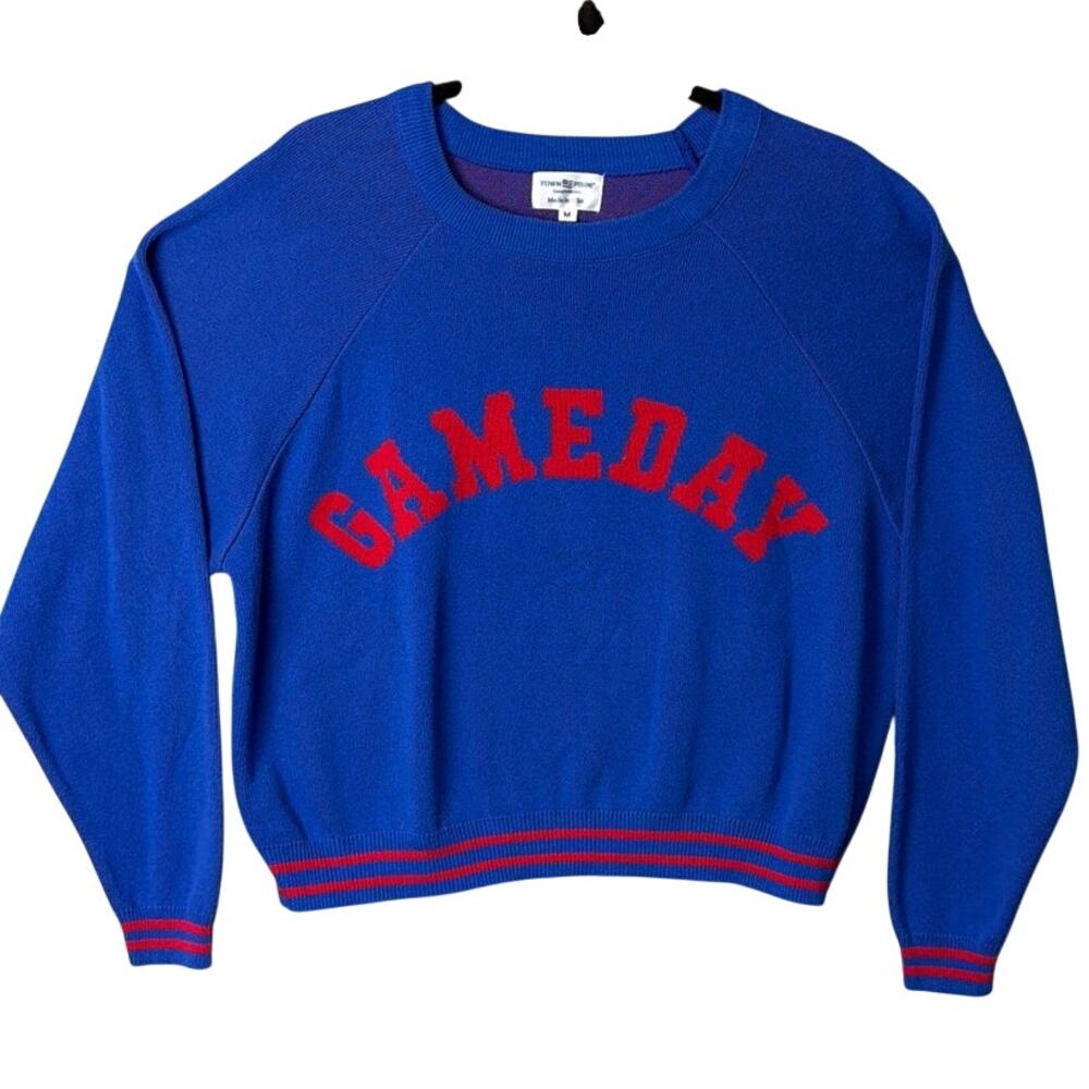 Town Pride Womens Raglan Sweater Game Day Oversized Slouchy Fit SZ M Collegiate - Picture 2 of 8